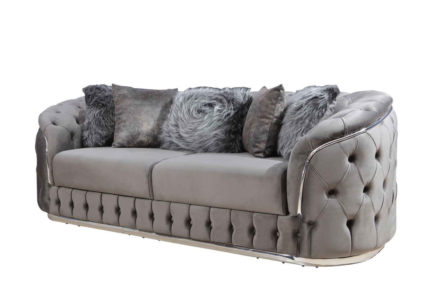 Chesterfield 3Pc Sofa Set Grey