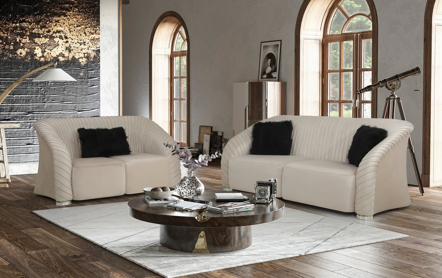 Singapore 3Pc Sofa Set Beige