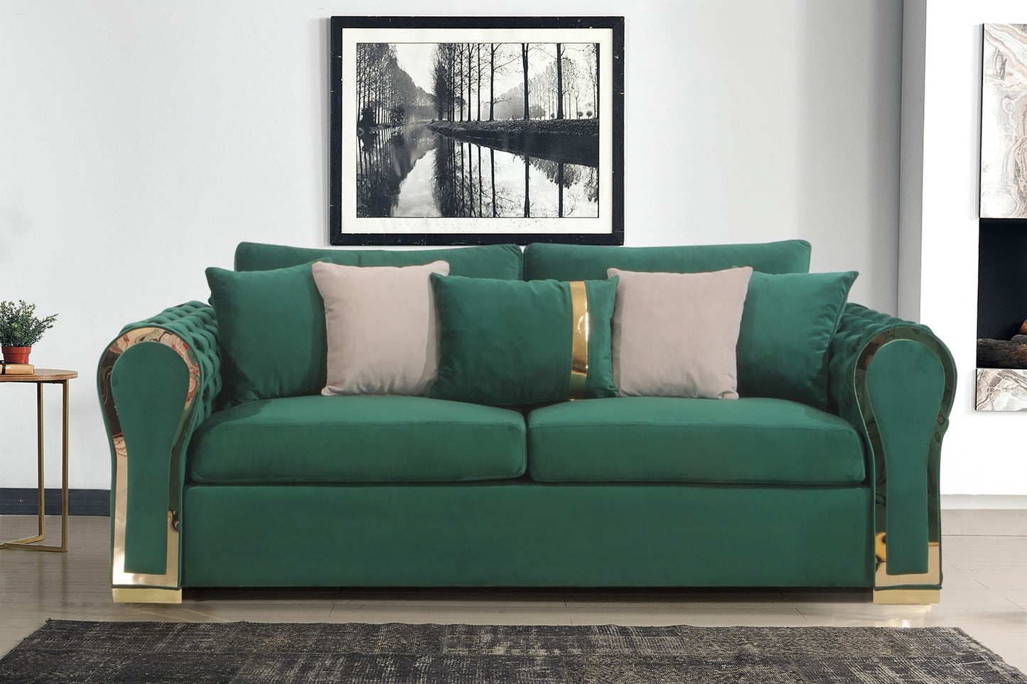 Leon 3Pc Sofa Set Green